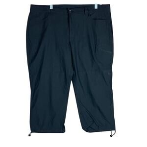 Eddie Bauer Womens Pants Black Capris Cropped Cargo Hiking Stretch 18